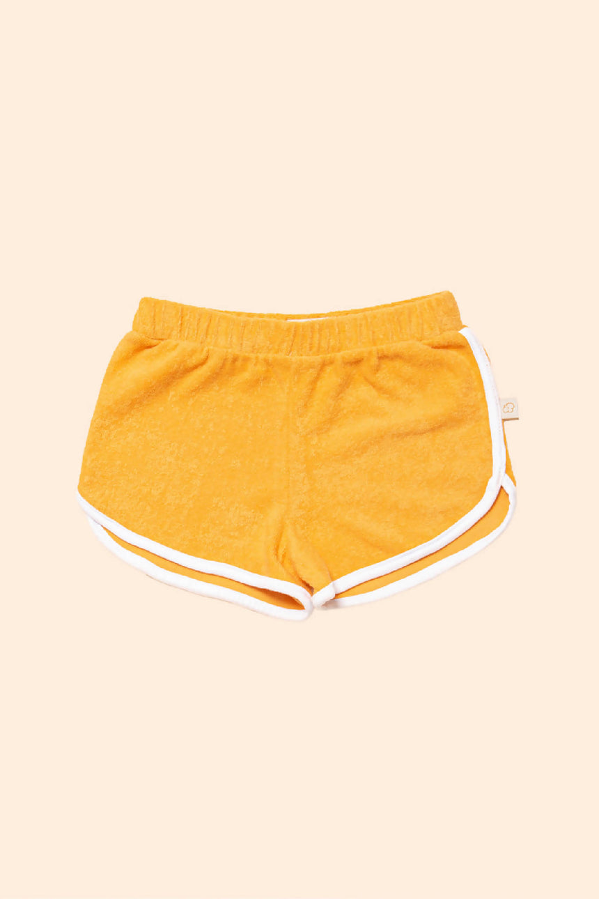 Short Infantil Atoalhado Mostarda