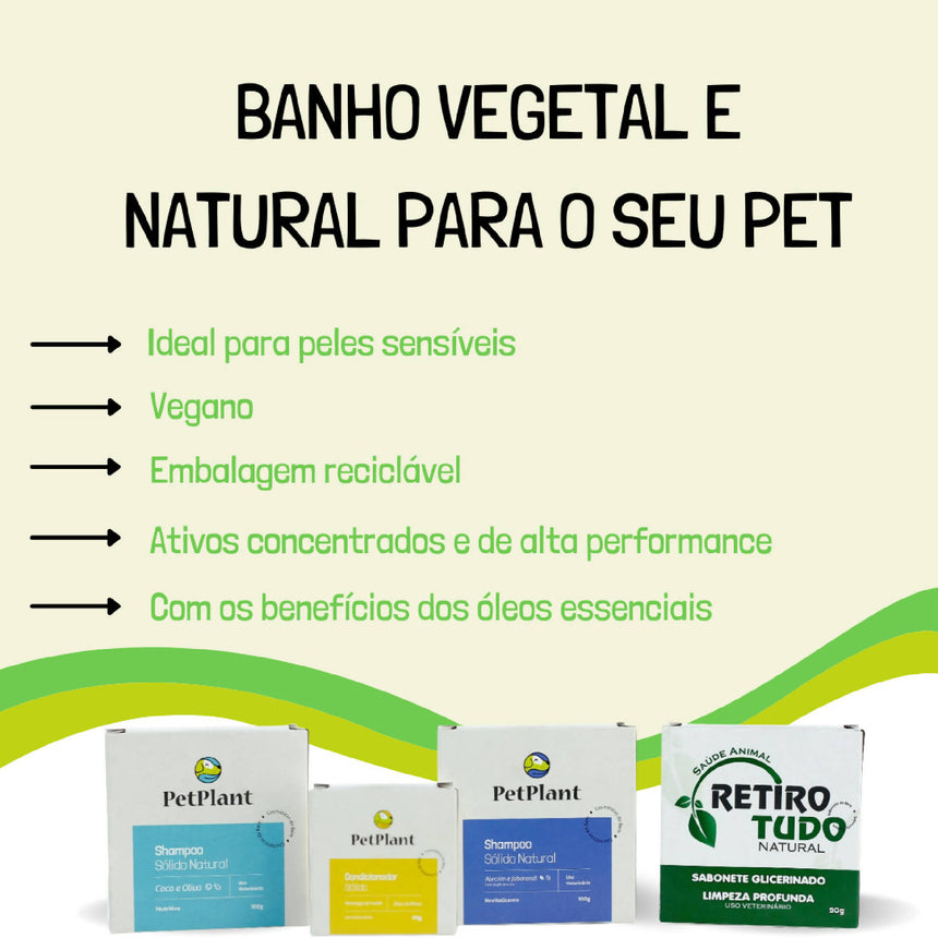 Shampoo Pet Sólido Natural e Vegano | Coco e Oliva - Nutritivo