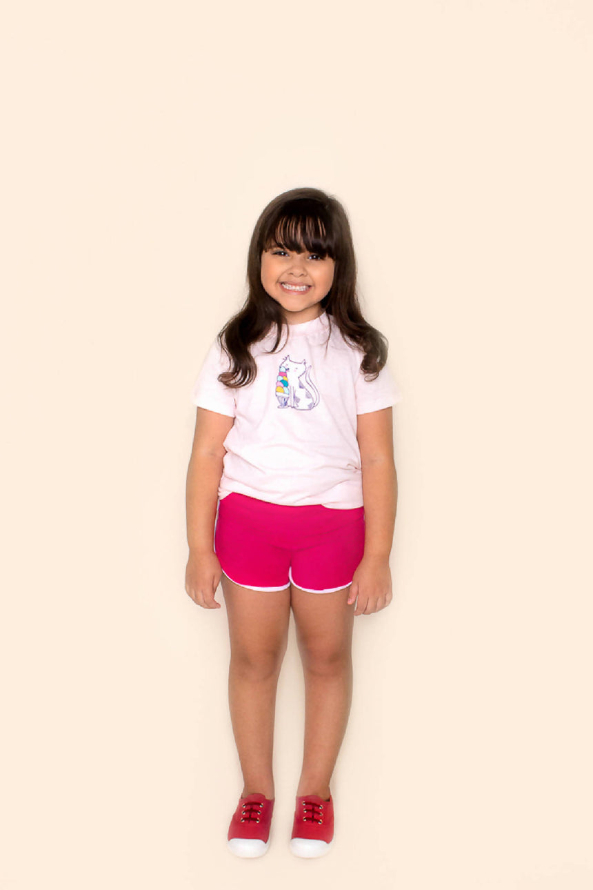 Short Infantil Atoalhado Rosa
