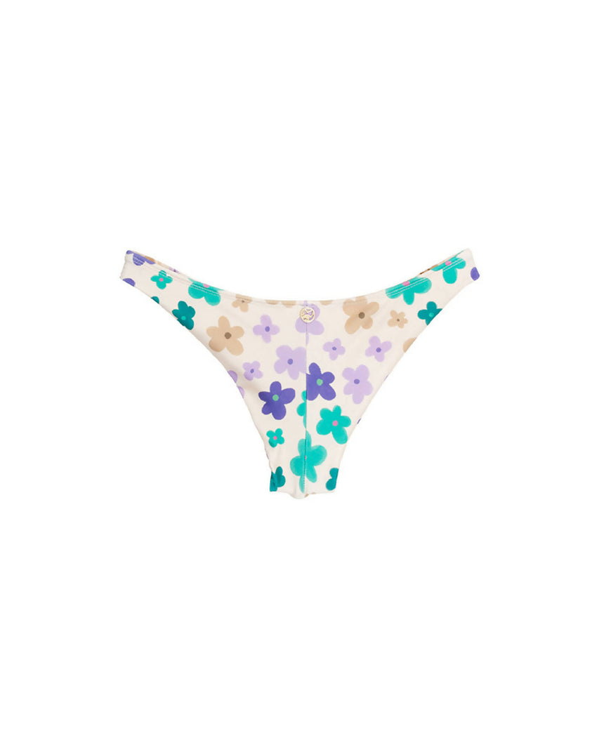Calcinha De Biquíni Franzida Fru-Fru Estampado Floral