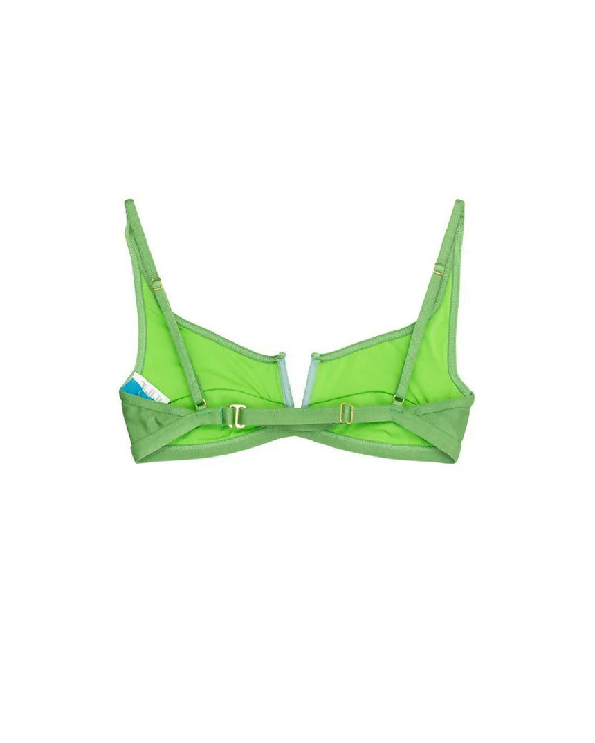 Top de Biquíni com Aro V Lana Liso Verde Limão