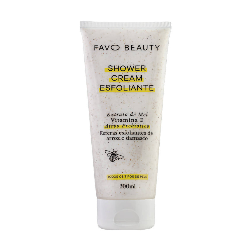 Creme de Banho Shower Cream Esfoliante com Prebiótico 200ml – Favo Beauty