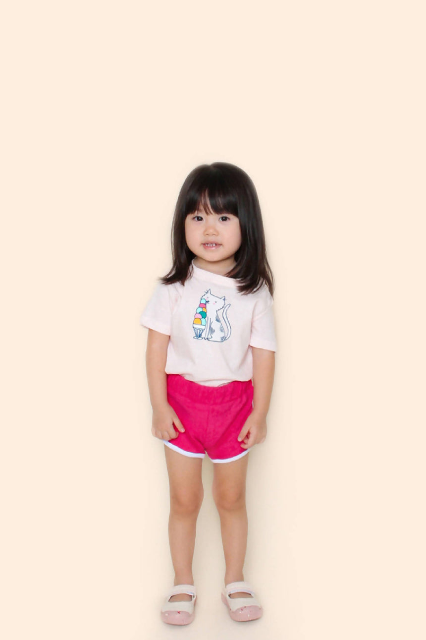 Short Bebê Atoalhado Rosa
