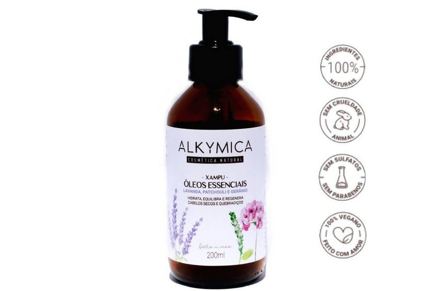 Xampu Patchouli, Gerânio e Lavanda 200ml