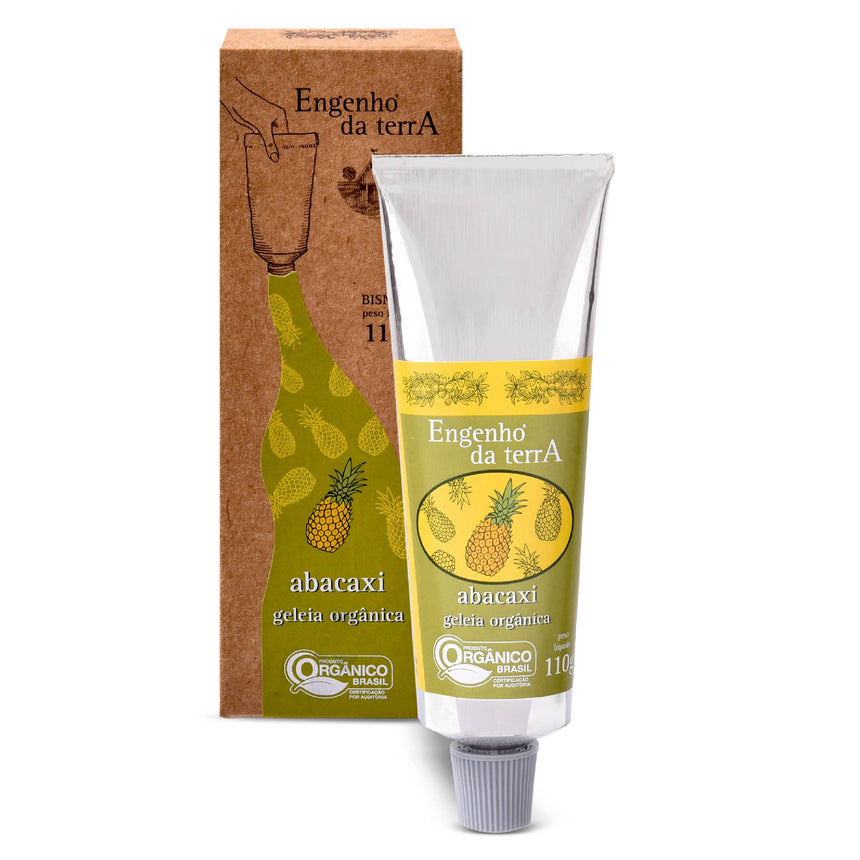 Geleia de abacaxi orgânica Engenho da terra bisnaga 110g