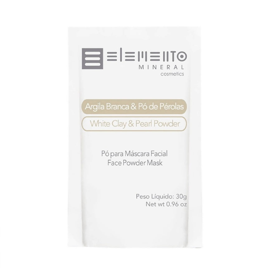 Argila Branca c/ pó de pérolas 30g