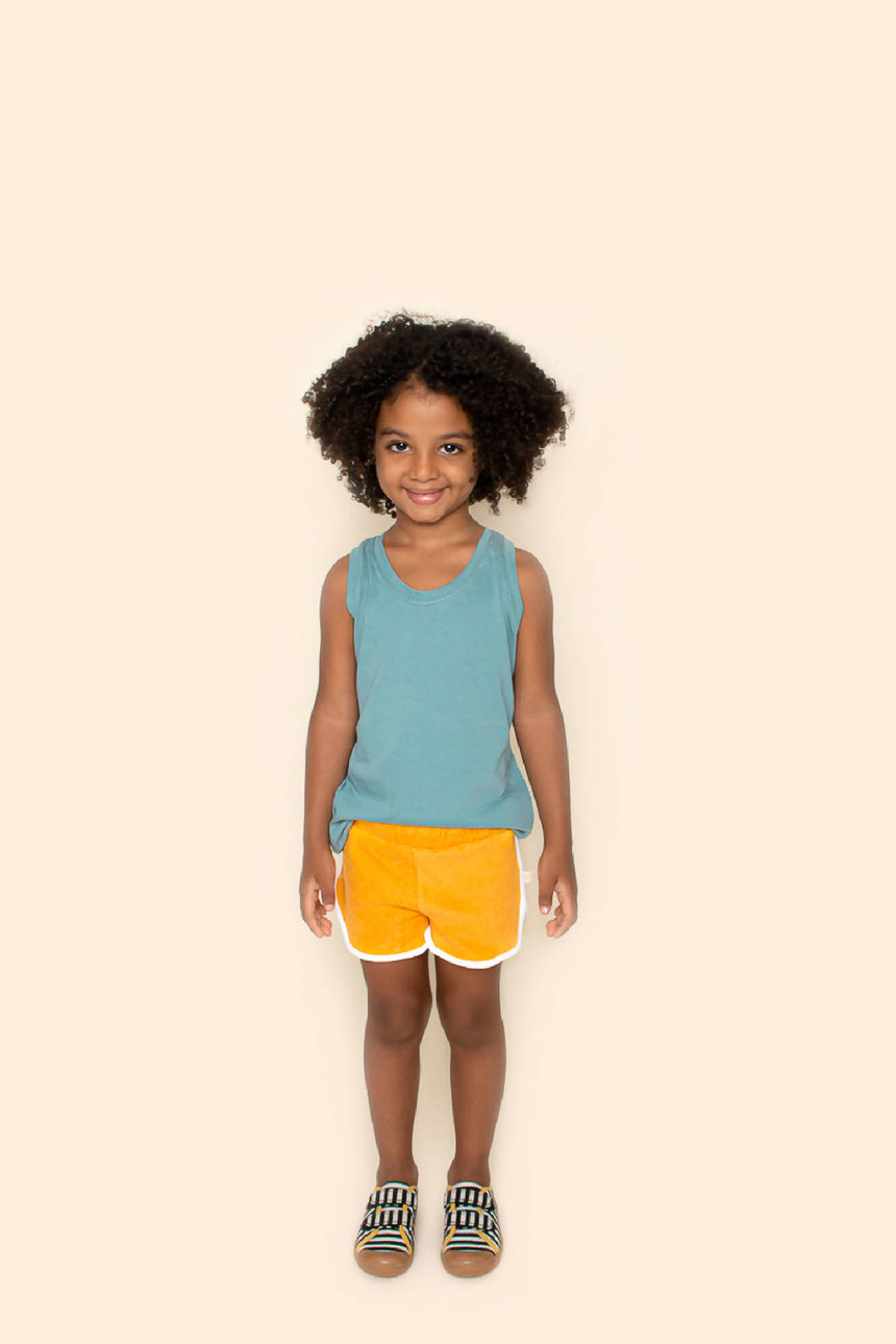 Short Infantil Atoalhado Mostarda