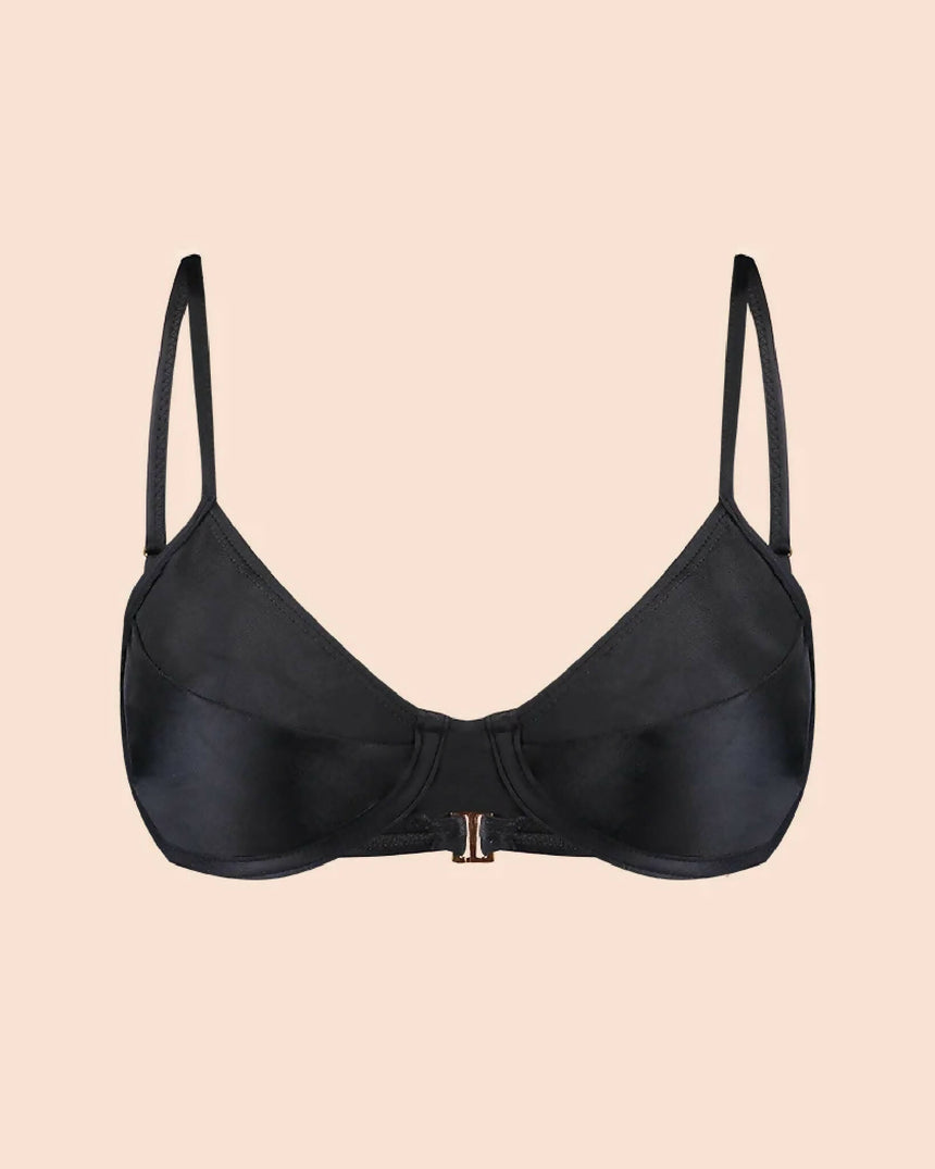 Top de Biquíni Meia Taça Elisa Preto