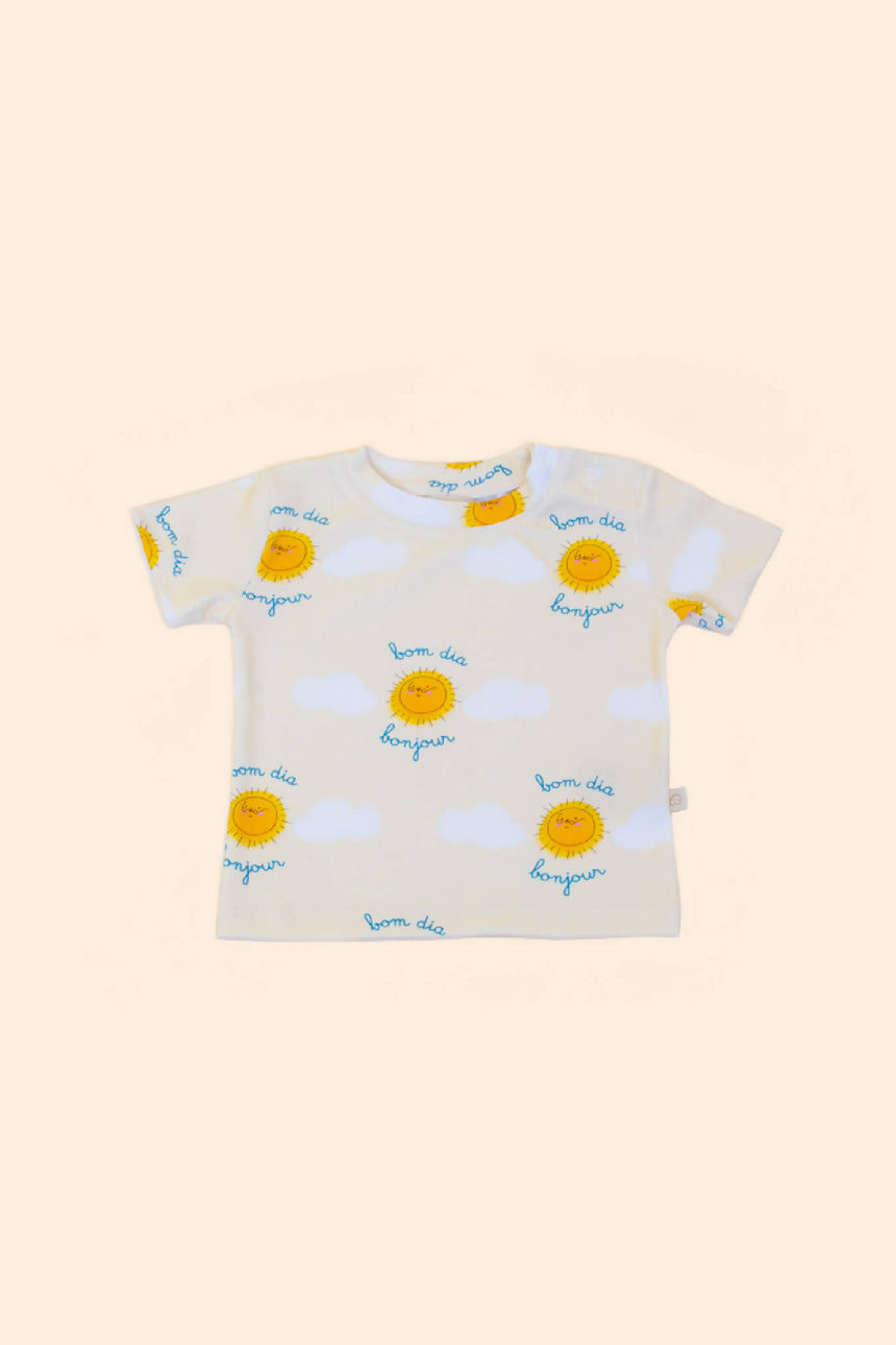 Camiseta Bebê Amarela Bonjour
