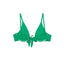 Top De Biquíni Com Aro V-Bar Liso Verde Bandeira