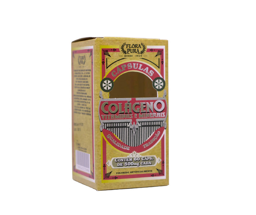 COLAGENO VITAMINAS E MINERAIS 500MG | FLORA PURA