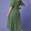 VESTIDO MIDI VERDE FOLHA