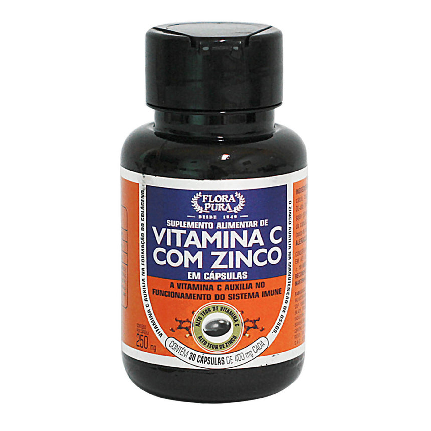 VITAMINA C COM ZINCO 400MG | FLORA PURA