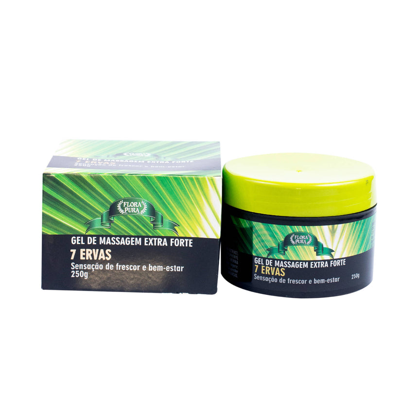 GEL DE MASSAGEM EXTRA FORTE 7 ERVAS 250 G | FLORA PURA