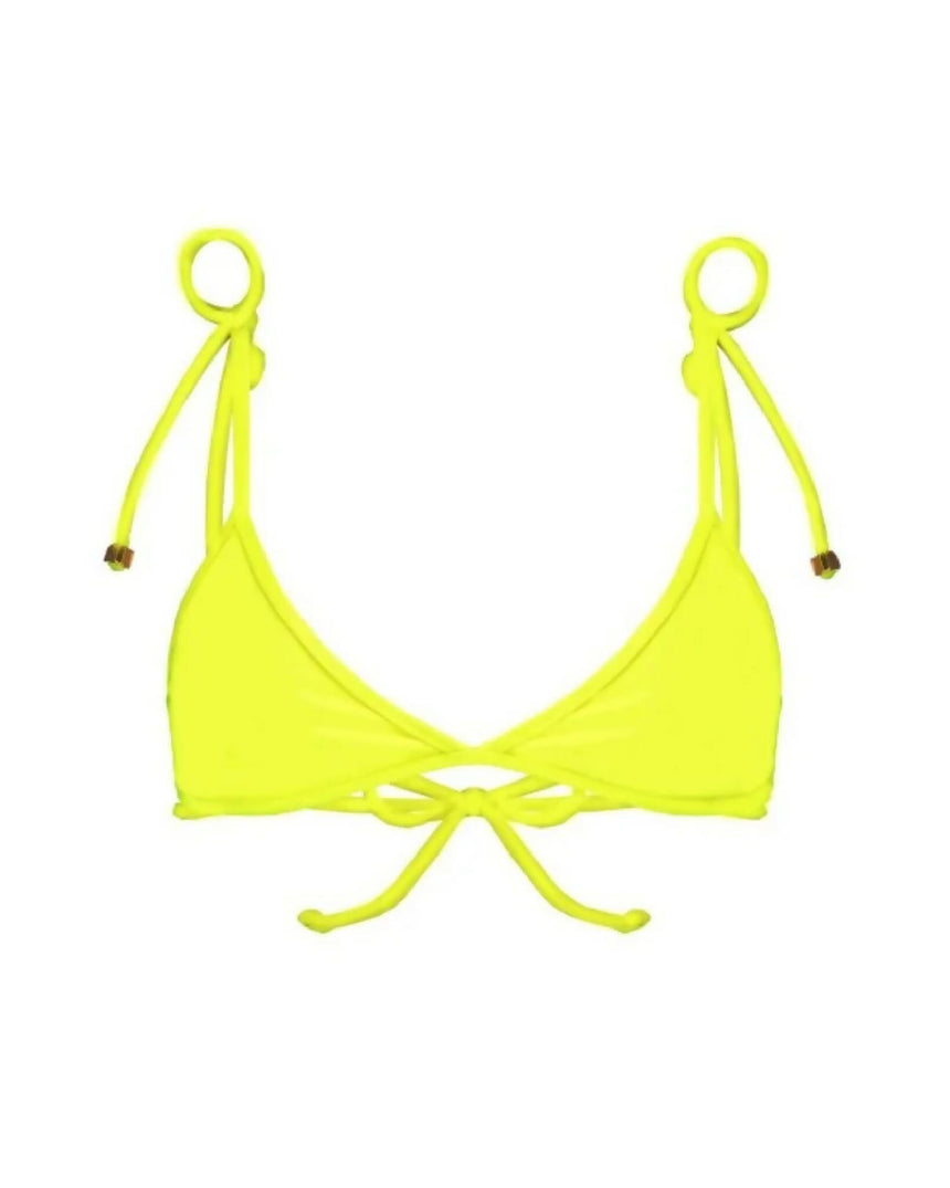 Top de Biquíni Triângulo Bond Amarelo Neon