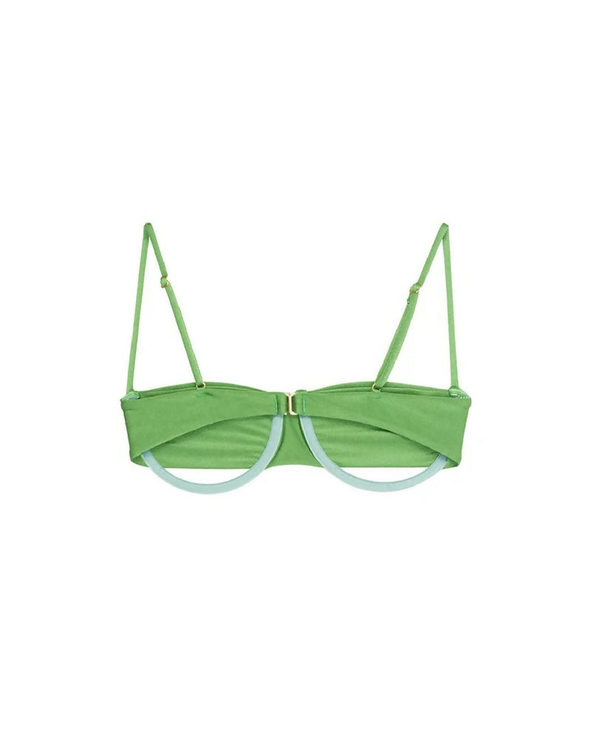 Top de Biquíni Meia Taça Underboob Verde Limão