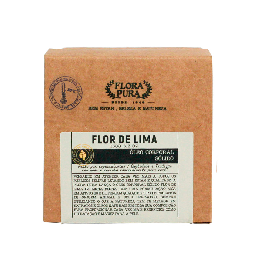 ÓLEO CORPORAL SÓLIDO FLOR DE LIMA 150G | FLORA PURA