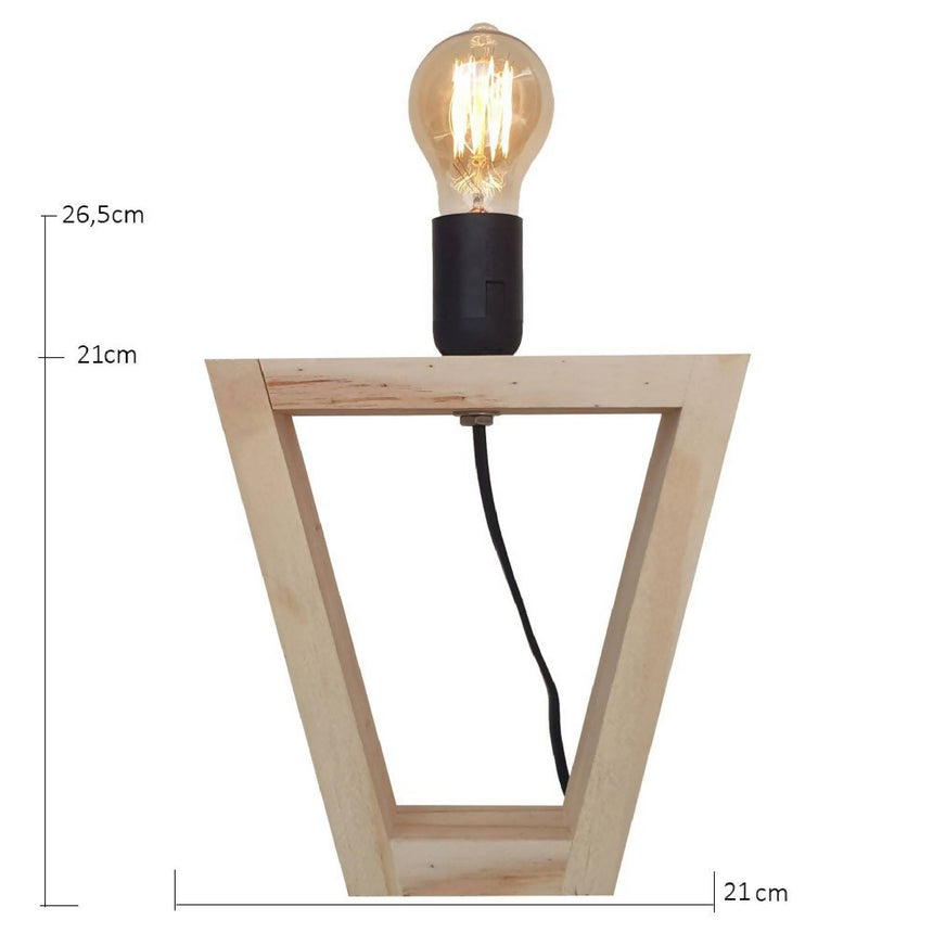 Luminária de Mesa Geométrica Triângulo Invertido Luz Externa Rústica