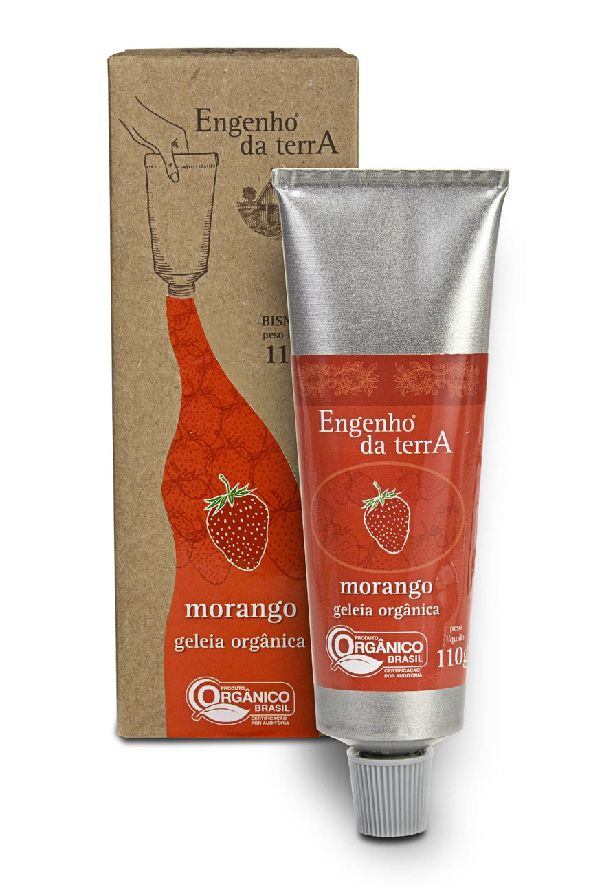 Geleia de morango orgânica Engenho da terra bisnaga 110g