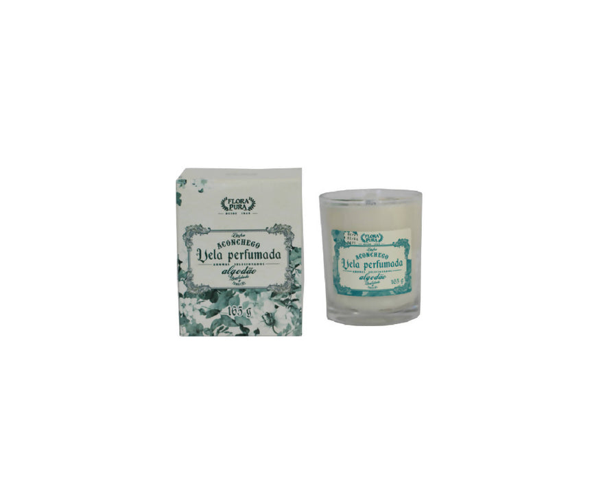 VELA PERFUMADA ALGODÃO 165G | FLORA PURA