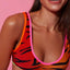 Top de Biquini Malibu Tiger com Viés Neon