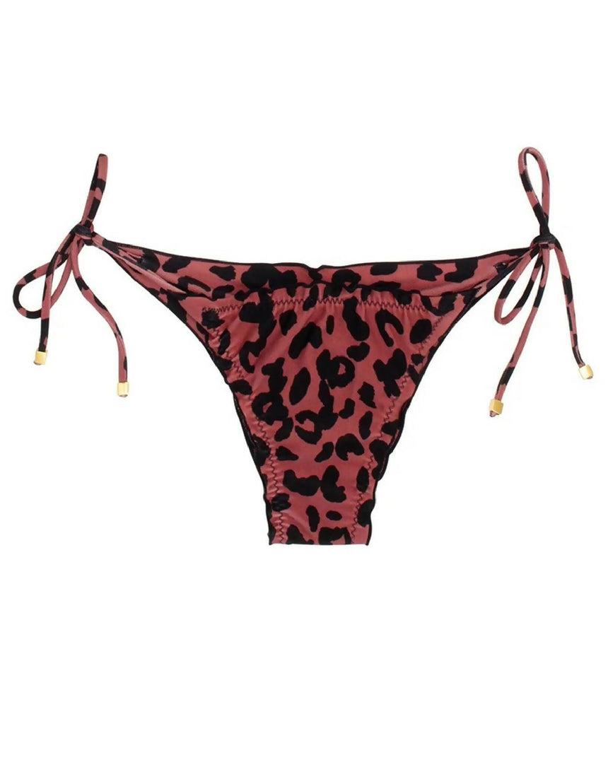 Calcinha de Biquíni Ripple de Amarrar Animal Print Onça