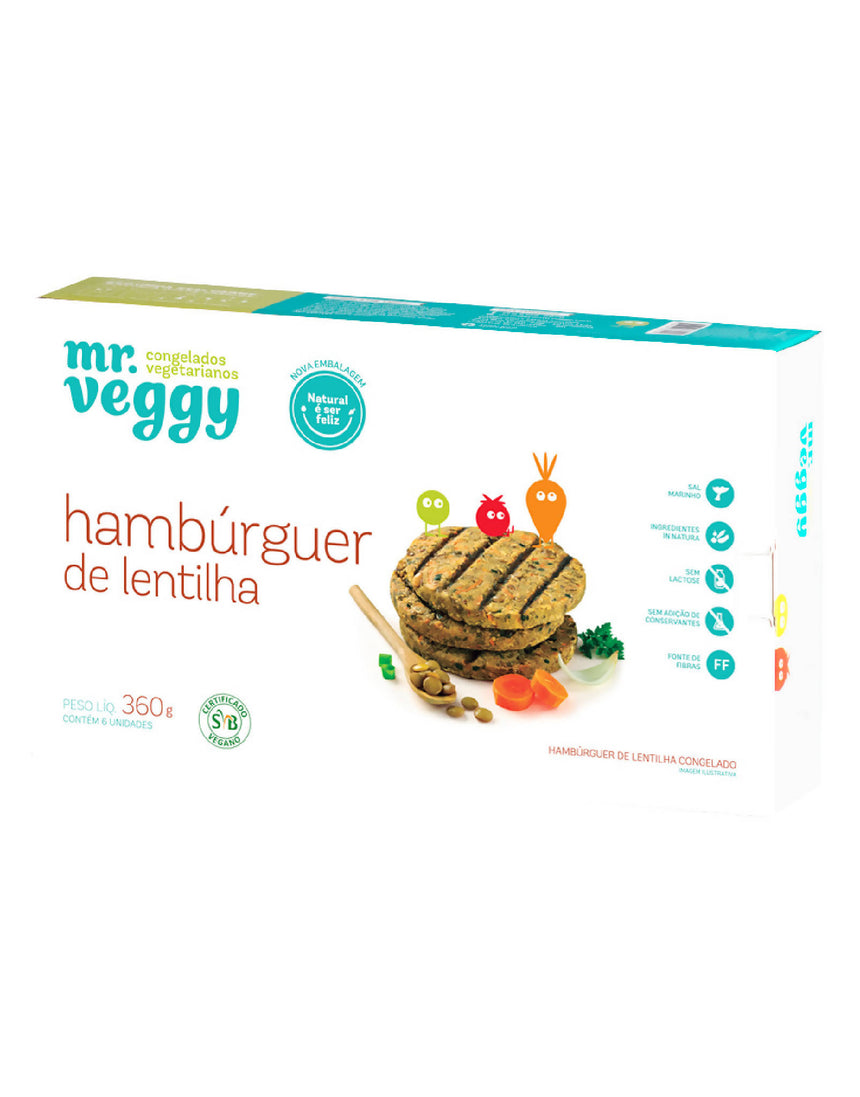 HAMBURGUER DE LENTILHA (60G) 6UN CX360G MR VEGGY