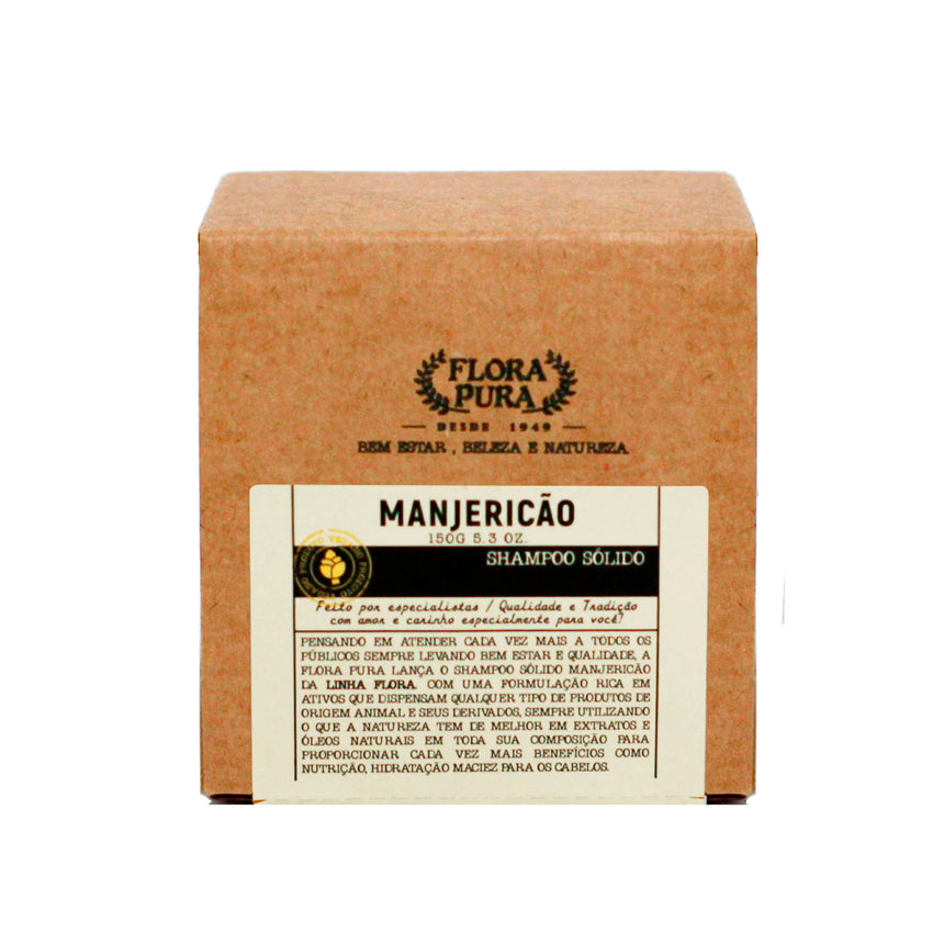 SHAMPOO SÓLIDO MANJERICÃO 150G | FLORA PURA