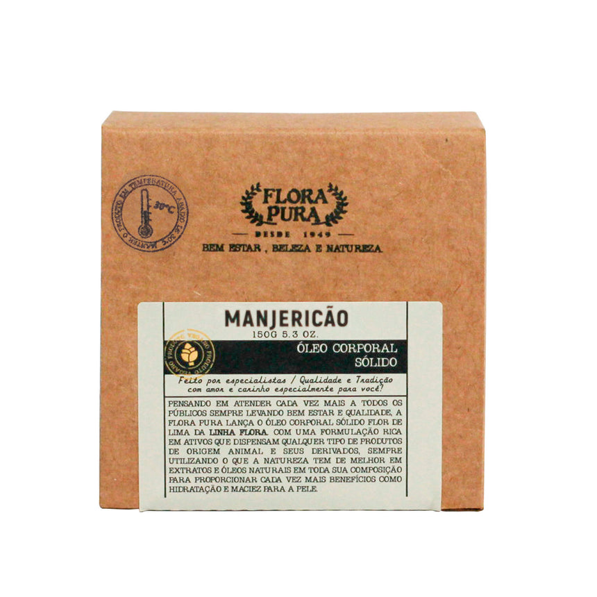 ÓLEO CORPORAL SÓLIDO MANJERICÃO 150G | FLORA PURA