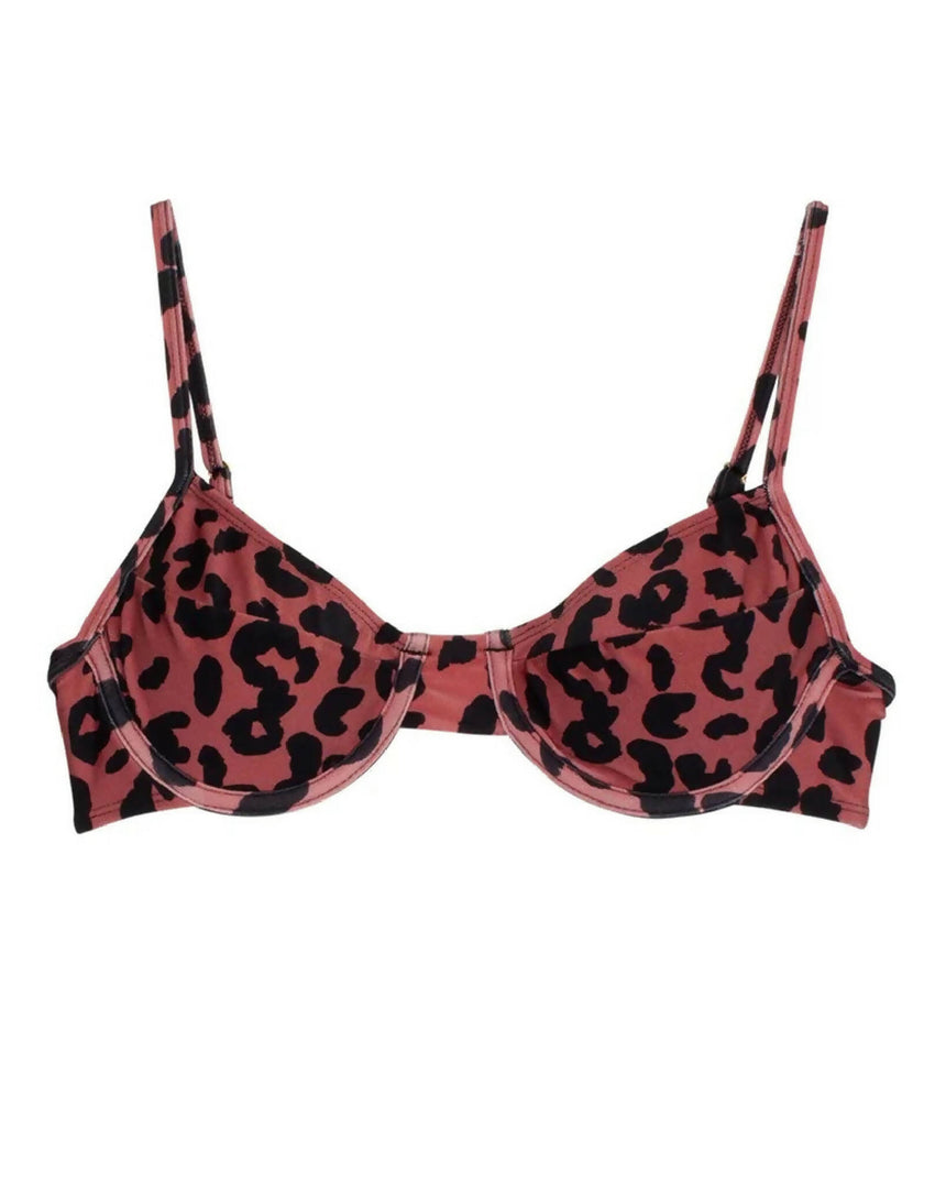 Top de Biquíni Meia Taça Elisa Animal Print Onça