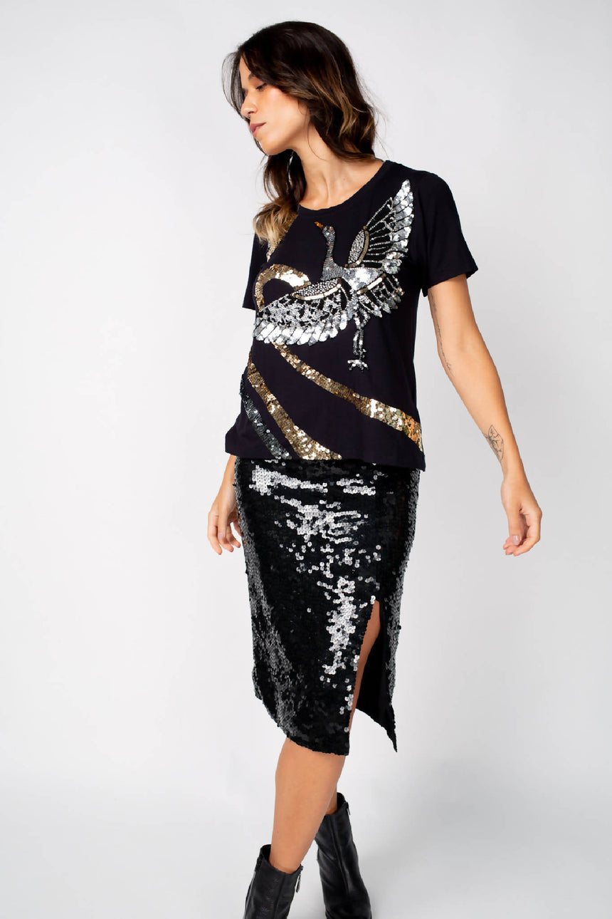 T-SHIRT CISNE - PRETO