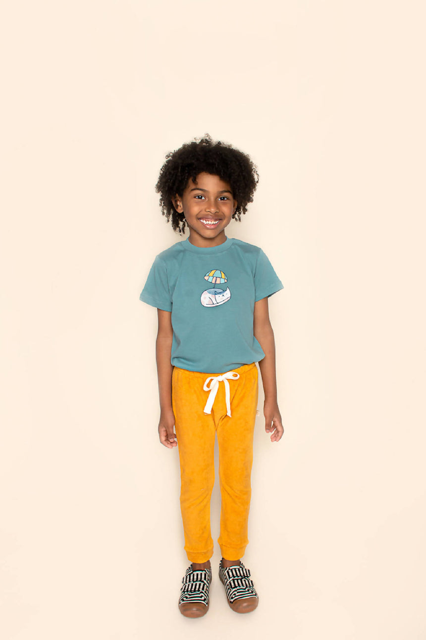 Calça Infantil Atoalhada Mostarda