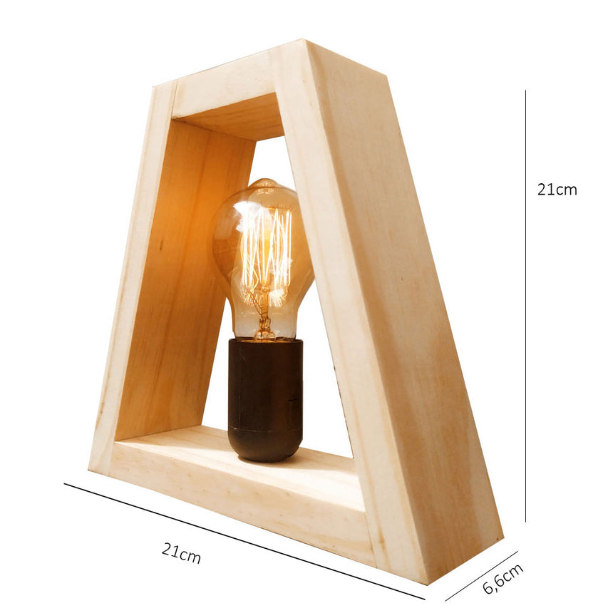 Luminária de Mesa Geométrica Triângulo Base Clássica e Rústica