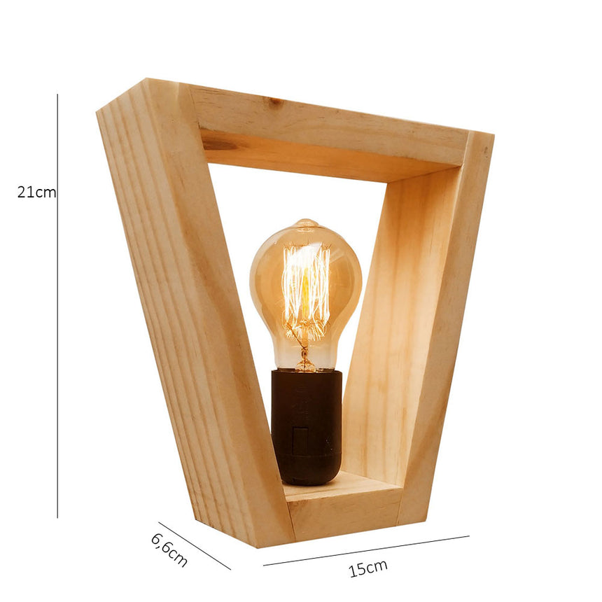 Luminária de Mesa Geométrica Triângulo Invertido Clássica e Rústica