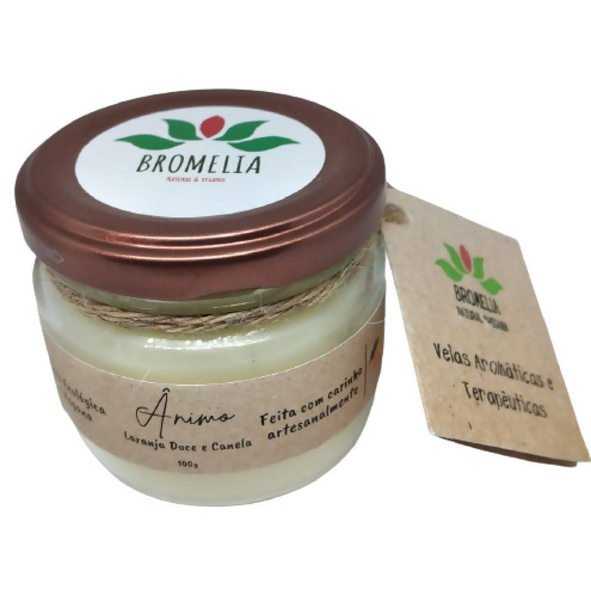 Ânimo - Vela Natural de Canela e Laranja Doce 100g