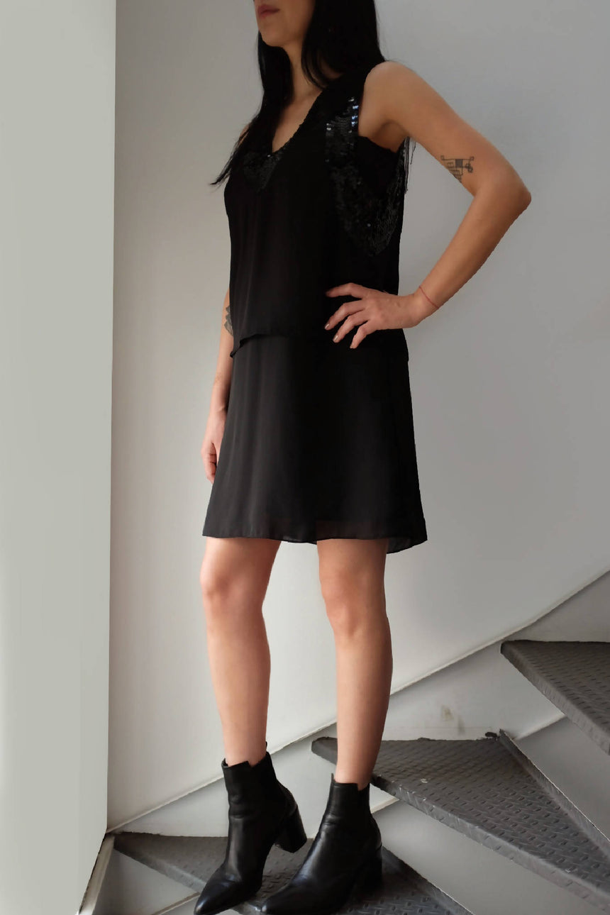 VESTIDO BORDADO BENUZA - PRETO