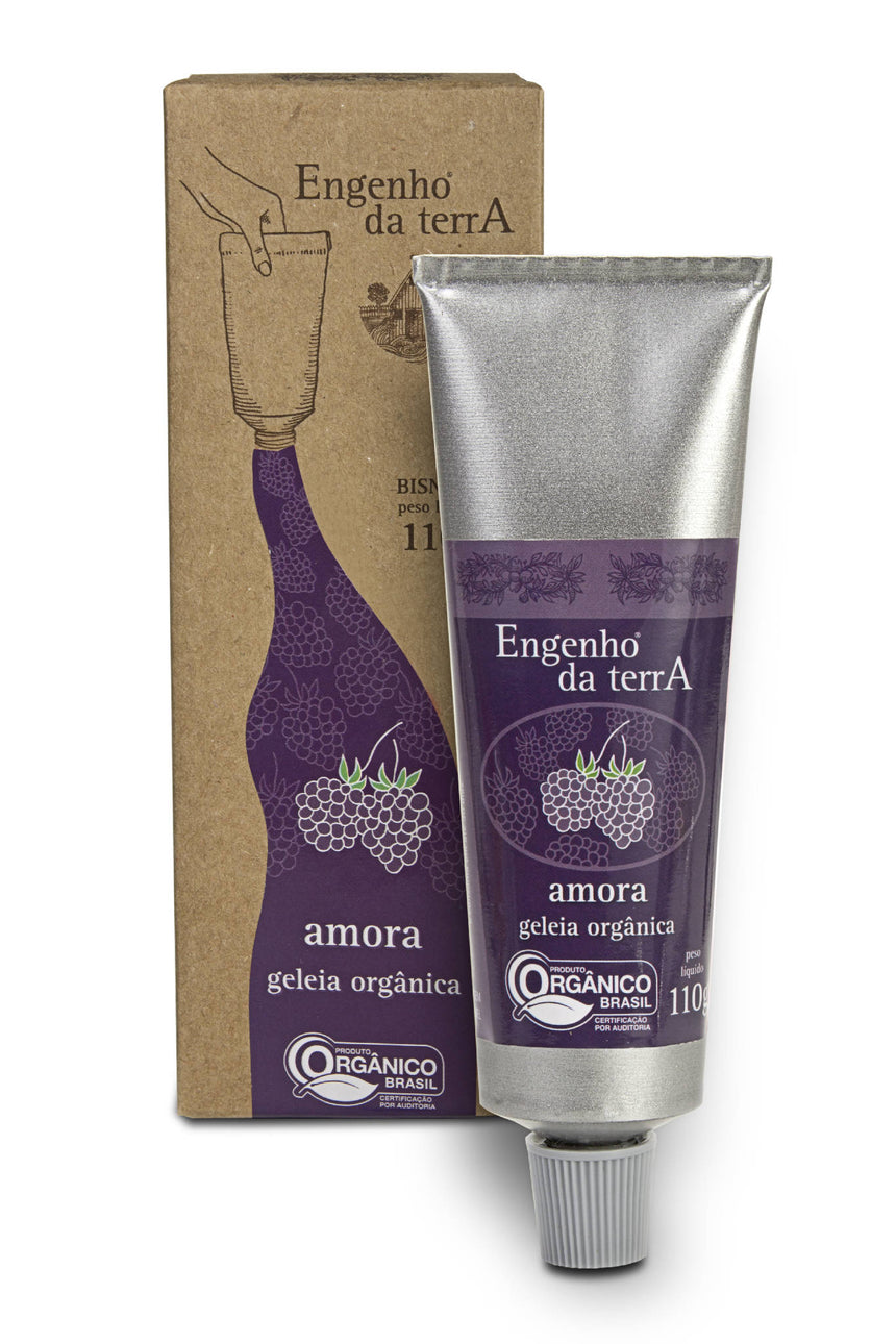 Geleia de amora orgânica Engenho da terra bisnaga 110g