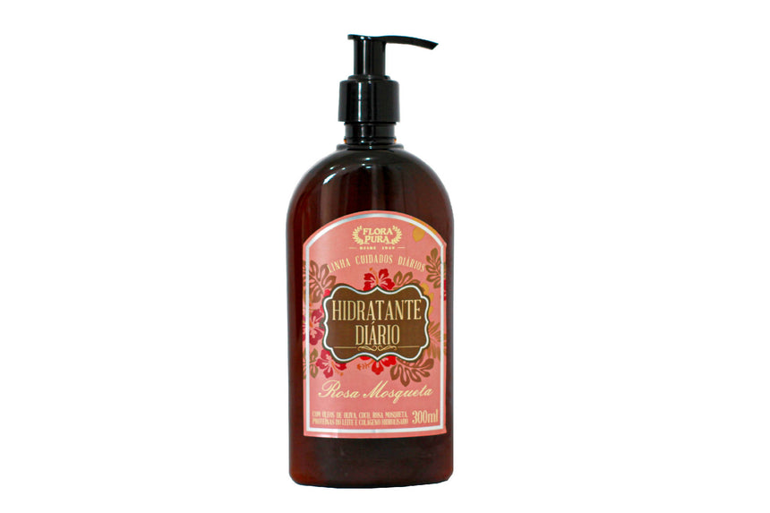 CREME HIDRATANTE DIARIO - ROSA MOSQUETA 300ML | FLORA PURA