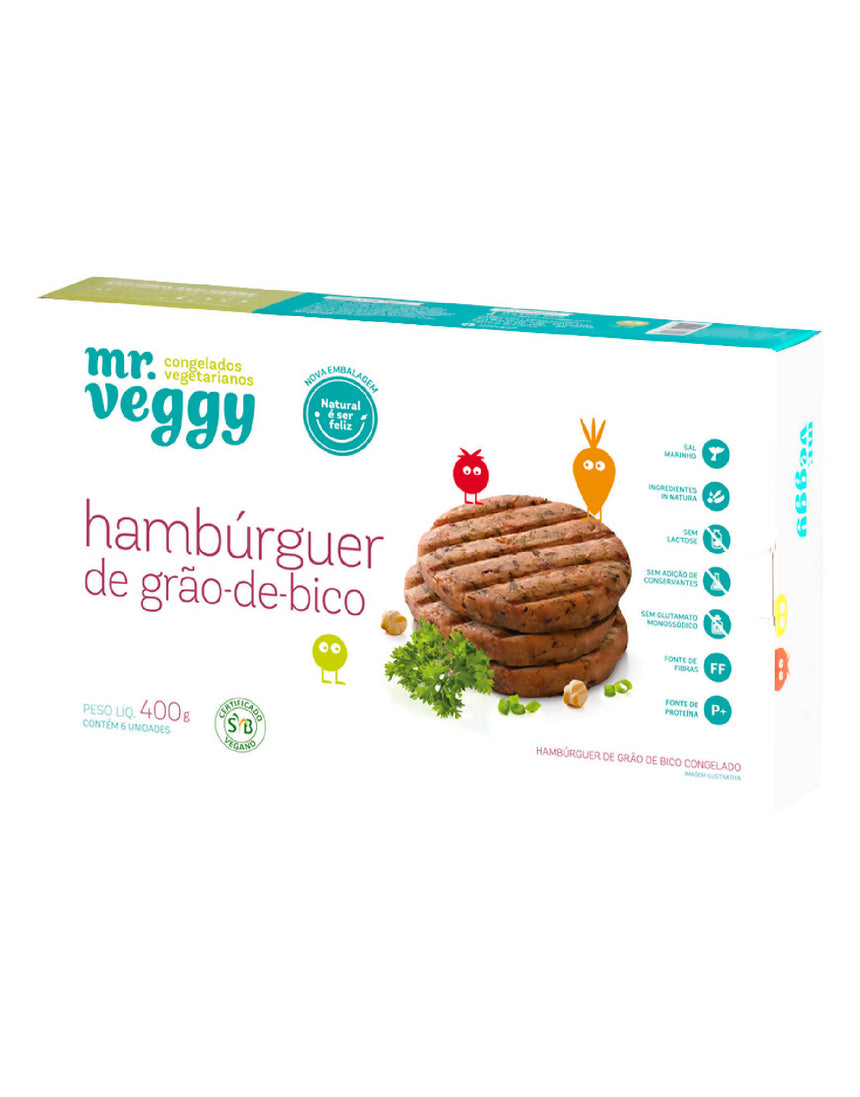 HAMBURGUER DE GRAO DE BICO (67G) 6UN CX400G MR VEGGY