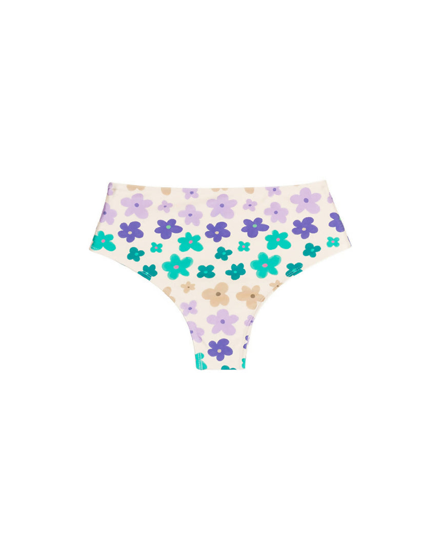 Calcinha De Biquíni Hot Pants Cintura Alta Estampada Floral